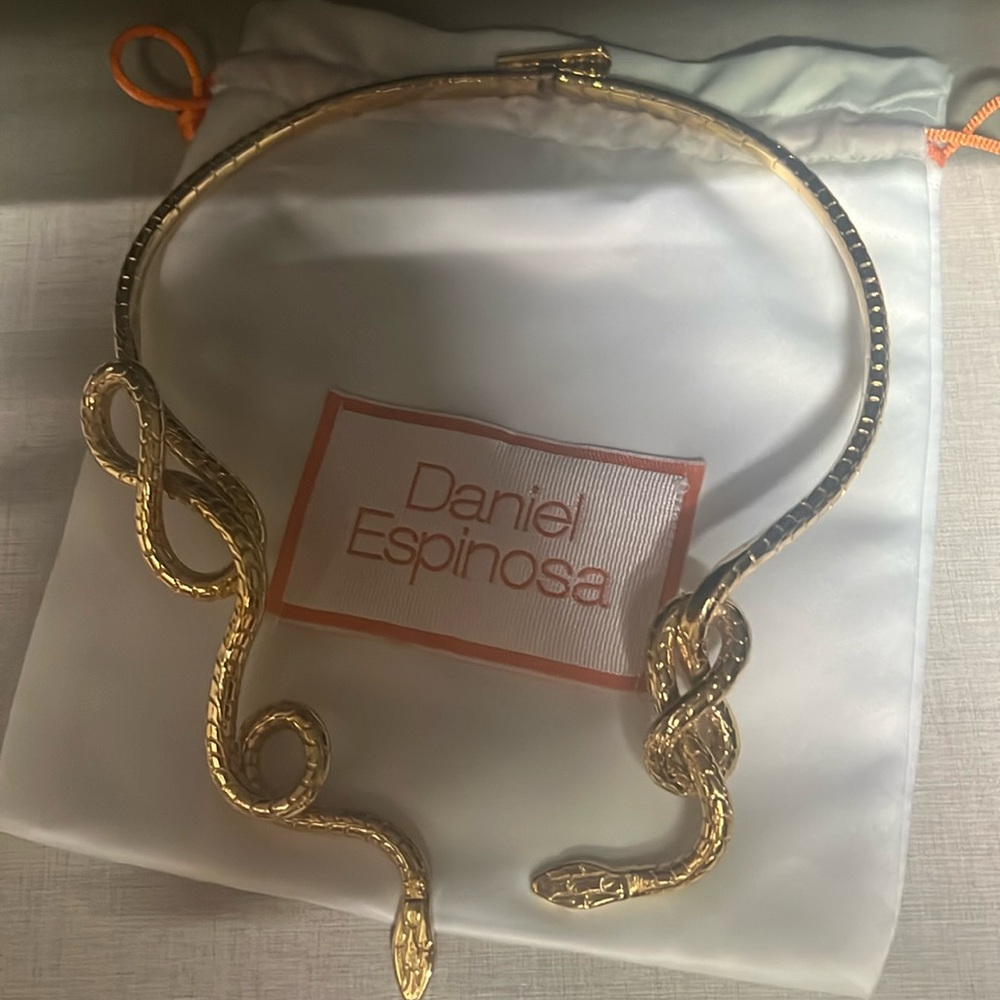 NWT Daniel Espinosa Poison snake choker gold plated made in Mexico
